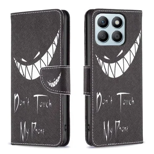 Funda de Cuero para Honor X8B con Patrón de Dibujo de Colores (Sonrisa)