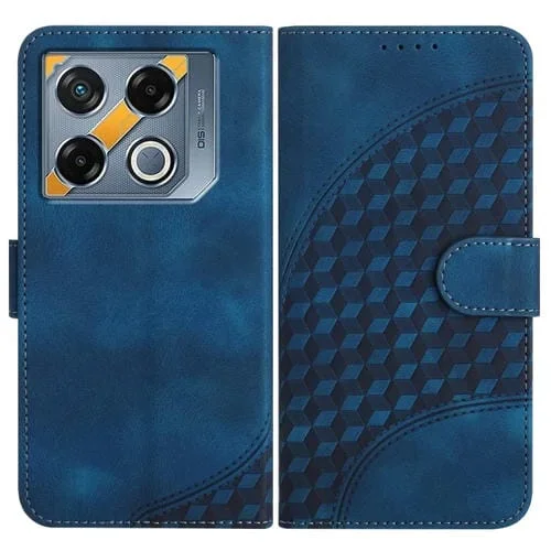 Funda de Cuero para Infinix GT 20 Pro YX0060 con Relieve y Cabeza de Elefante con Cordón (Azul Real)