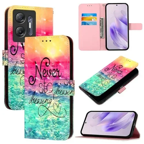Funda de Cuero para Infinix Hot 30 5G con Tapa Horizontal y Pintura 3D (Persiguiendo Sueños)