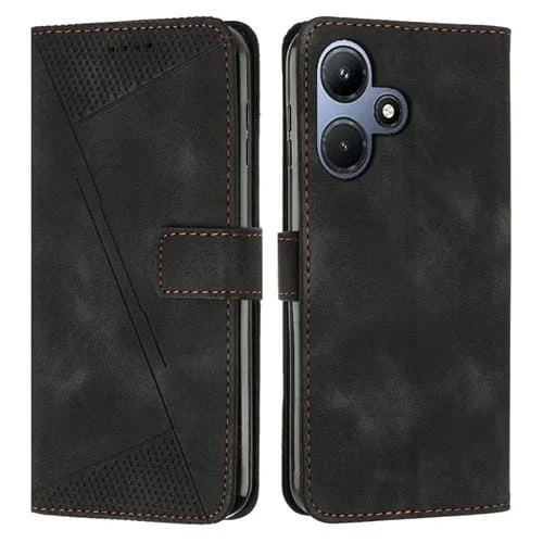 Funda de Cuero para Infinix Hot 30 Play NFC Dream Triangle con Cordón (Negro)