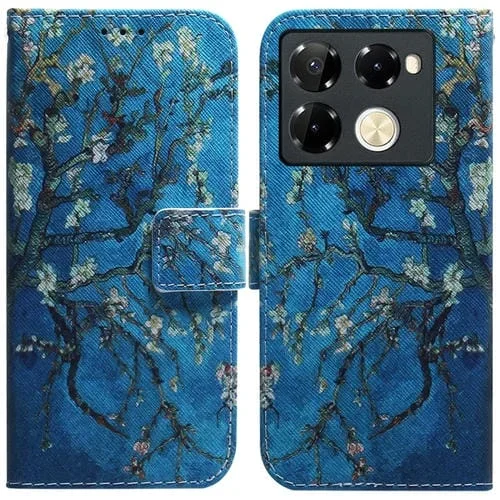 Funda de Cuero para Infinix Note 40 Pro+ 5G con Tapa y Dibujo Coloreado (Albaricoque)