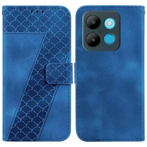 Funda de Cuero para Infinix Smart 7 X6515 Versión Africana en Relieve en Forma de 7 (Azul)