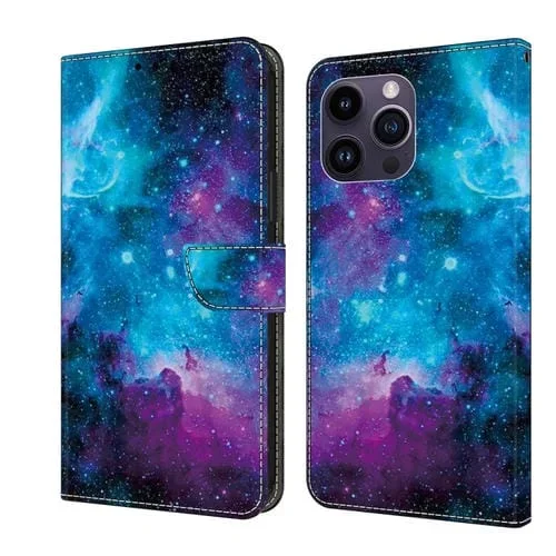 Funda de Cuero para iPhone 11 Pro Max con Cristales Pintada (Cielo Estrellado)
