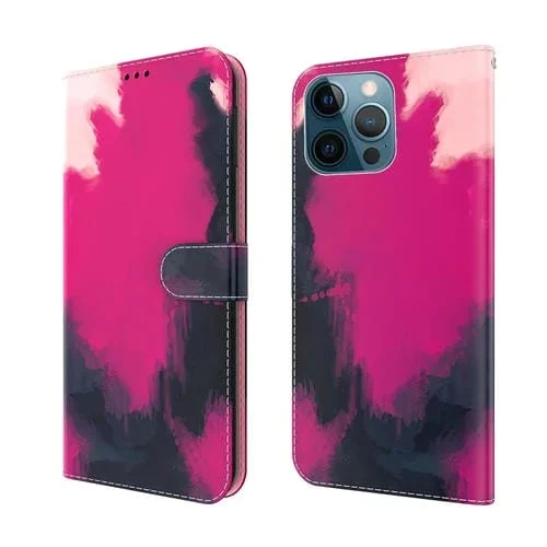 Funda de Cuero para iPhone 12 Pro Max con Tapa Horizontal, Soporte, Ranura para Tarjeta y Billetera (Baya)
