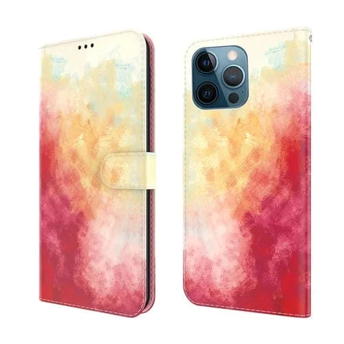 Funda de Cuero para iPhone 12 Pro Max con Tapa Horizontal, Soporte, Ranura para Tarjeta y Billetera (Cereza de Primavera)