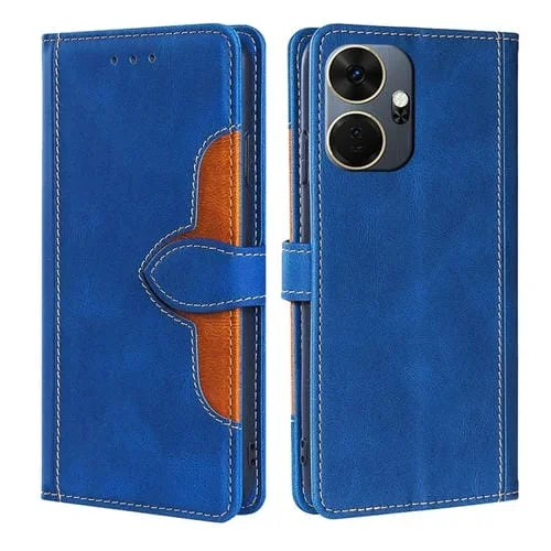 Funda de Cuero para Itel P55 + 4G con Hebilla Magnética (Azul)