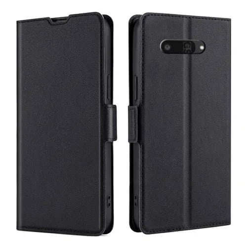 Funda de Cuero para Kyocera Digno Sx4 5G con Tapa Horizontal y Hebilla Lateral (Negro)