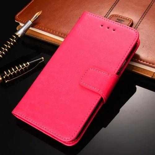Funda de Cuero para LG K22 Textura de Cristal (Rose Rojo)