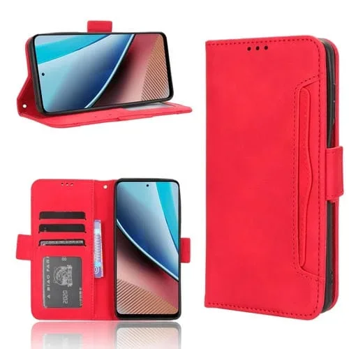 Funda de Cuero para Motorola Moto G Stylus 4G 2023 con Ranuras para Tarjetas (Rojo)