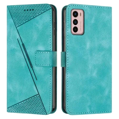 Funda de Cuero para Motorola Moto G42 Dream Triangle con Cordón (Verde)