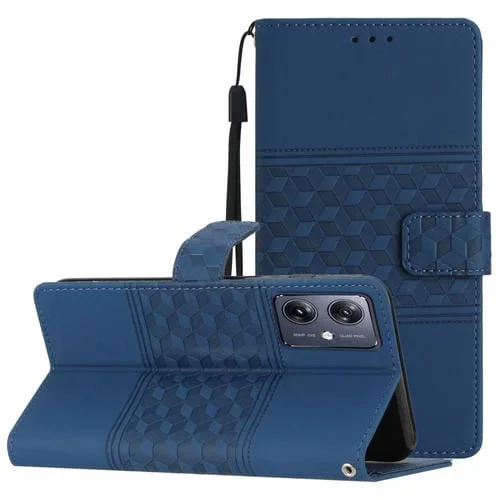 Funda de Cuero para Motorola Moto G54 5G con Relieve de Diamante (Azul Oscuro)
