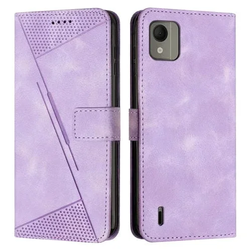 Funda de Cuero para Nokia C110 Dream Triangle con Cordón (Púrpura)