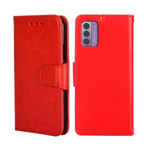 Funda de Cuero para Nokia G42 5G con Textura de Cristal (Rojo)