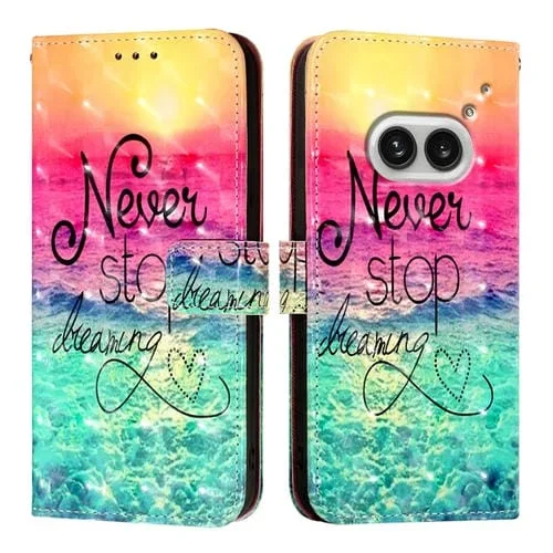 Funda de Cuero para Nothing Phone 2A con Tapa Horizontal y Pintura 3D (Chasing Dreams)