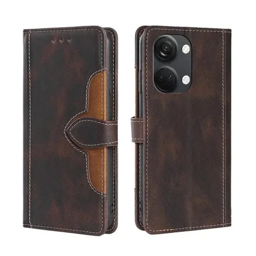 Funda de Cuero para OnePlus Ace 2V 5G con Hebilla Magnética Skin Feel (Marrón)