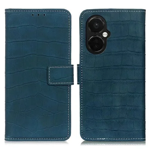 Funda de Cuero para OnePlus Nord Ce 3 Lite con Textura de Cocodrilo Magnético (Verde)