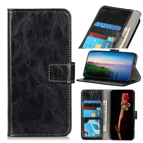 Funda de Cuero para OnePlus Nord con Tapa Horizontal, Soporte, Ranuras para Tarjetas y Billetera (Negro)