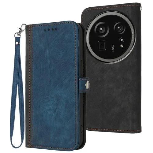Funda de Cuero para Sharp Aquos R9 Pro con Correa Plegable y Hebilla Lateral (Azul Real)