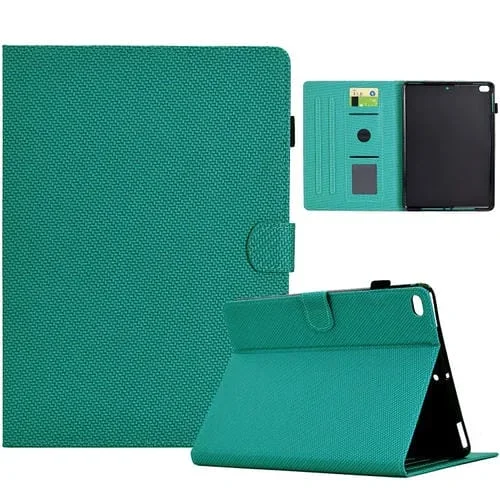 Funda de Cuero para Tableta iPad Mini 5/4/3/2/1 Textura de Fibra (Verde Lago)