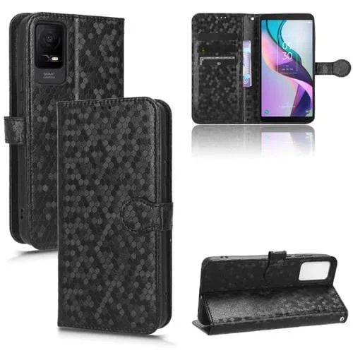 Funda de Cuero para TCL Ion X Honeycomb Dot Texture (Negro)