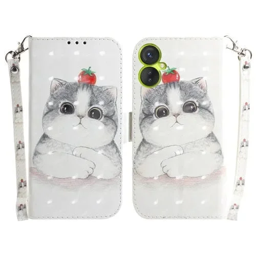 Funda de Cuero para Tecno Camon 19 Neo 3D con Tapa Horizontal (Lindo Gato)