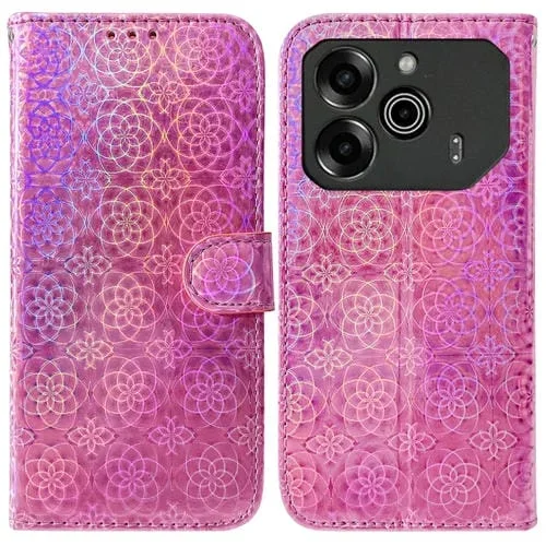 Funda de Cuero para Tecno Pova 6 5G y 6 Pro 5G con Hebilla Magnética (Rosa)
