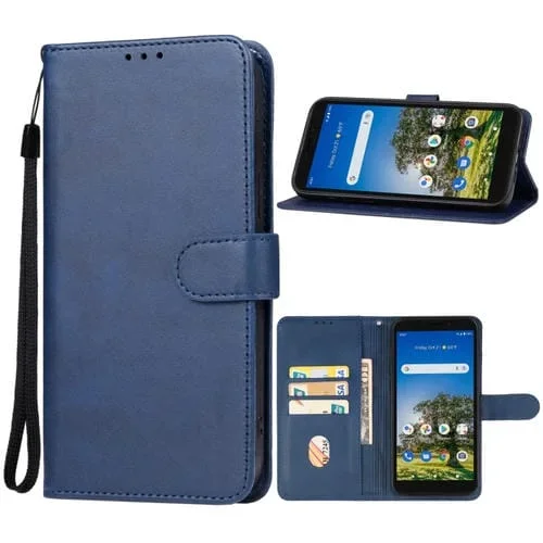Funda de Cuero para Teléfono AT&T Calypso 3 U328Aa (Azul)