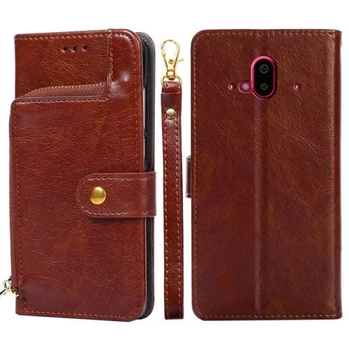 Funda de Cuero para Teléfono Fujitsu Flecheres F-52B (Marrón)