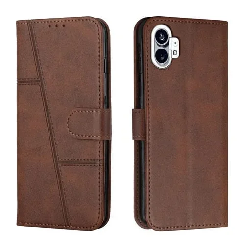Funda de Cuero para Teléfono Textura de Becerro con Hebilla (Marrón)