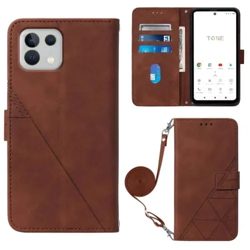Funda de Cuero Para Tone E22 Crossbody 3D con Tapa En Relieve (Marrón)