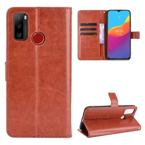 Funda de Cuero para Ulefone Note 10 Crazy Horse Textura Horizontal con Soporte y Ranuras (Marrón)