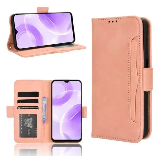 Funda de Cuero para Ulefone Note 15 Skin Feel Becerro con Ranuras para Tarjetas (Rosa)