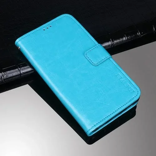 Funda de cuero para Umidigi Bison Gt Idewei Crazy Horse con soporte, tragamonedas y billetera (Sky Blue)