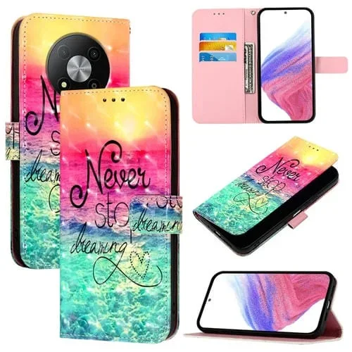 Funda de Cuero para ZTE Blade A73 5G con Tapa Horizontal y Pintura 3D (Persiguiendo Sueños)