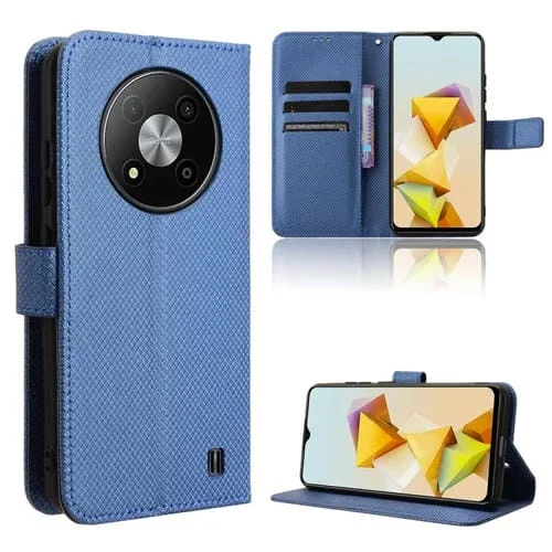 Funda de Cuero para ZTE Blade A73 5G con Textura de Diamante (Azul)