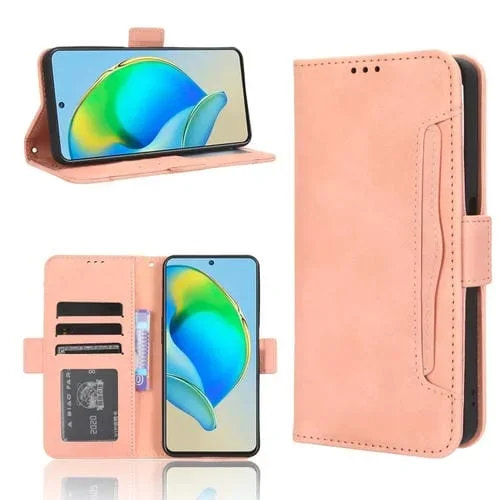 Funda de Cuero para ZTE Blade V40S Skin Feel con Ranuras para Tarjetas (Rosa)