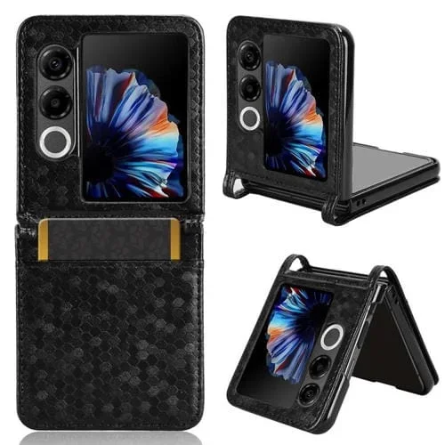 Funda de Cuero para ZTE Nubia Flip2 A404Zt con Textura de Panal y Ranura para Tarjetas (Negro)