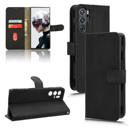 Funda de Cuero para ZTE Nubia Red Magic 9 Pro con Tapa Magnética (Negro)