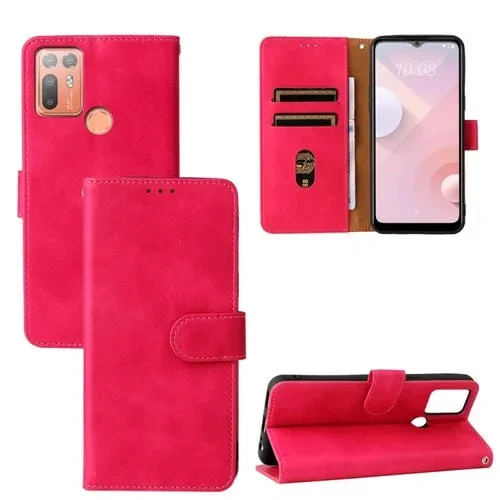 Funda de Cuero PU para HTC Desire 20+ con Soporte y Ranuras para Tarjetas (Oro Rosa)