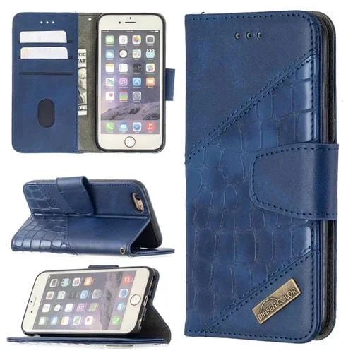 Funda de Cuero Pu para iPhone 6 con Tapa Horizontal, Billetera, Soporte y Ranuras para Tarjetas (Color a Juego)