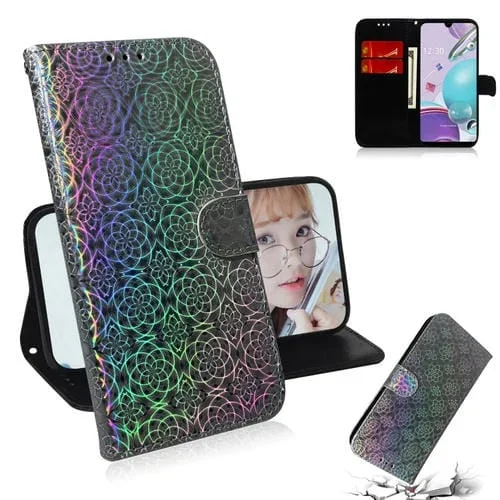 Funda de Cuero PU para LG K31 / Aristo 5 con Hebilla Magnética, Soporte y Ranuras (Plateado)