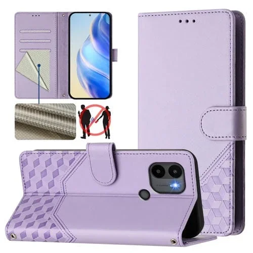 Funda de Cuero Rfid con Relieve En Panal para Redmi A1+/A2+ (Morado Claro)