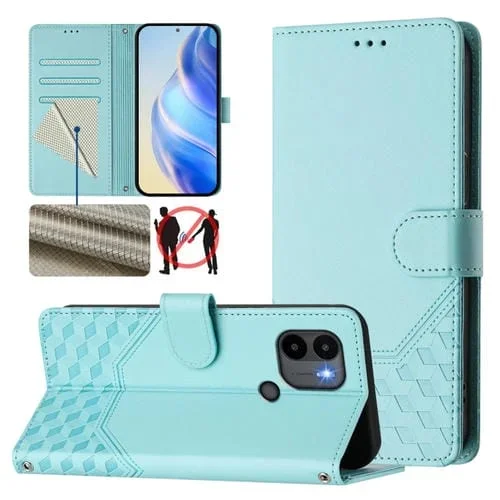 Funda de Cuero Rfid con Relieve En Panal para Redmi A1+/A2+ (Verde Menta)