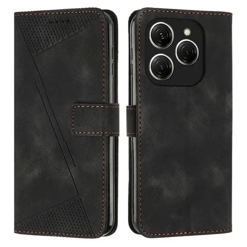 Funda de Cuero Triangular Dream para Tecno Spark 20 Pro 5G (Negra)
