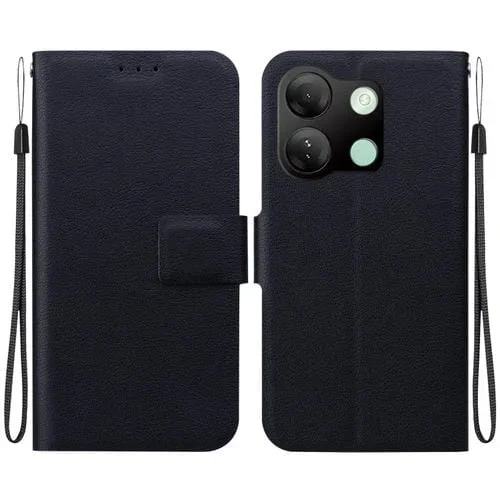 Funda de Cuero Ultradelgada con Hebilla Magnética para Infinix Smart 7 HD (Negro)