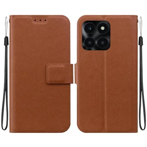Funda de Cuero Ultrafina con Hebilla Magnética para Honor X6A (Marrón)