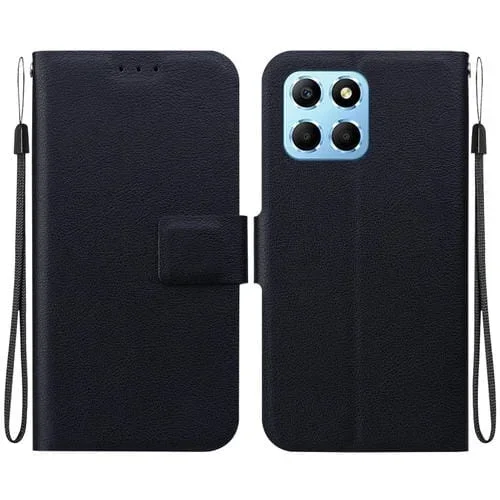 Funda de Cuero Ultrafina con Hebilla Magnética para Honor X8 5G (Negro)