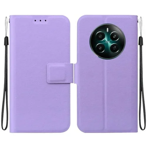 Funda de Cuero Ultrafina con Hebilla Magnética para Teléfono Realme 12+ (Morado)
