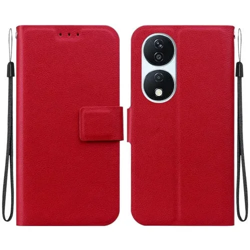 Funda de Cuero Ultrafina con Hebilla Magnética y Voltaje para Honor X7B Play 50 Plus (Rojo)