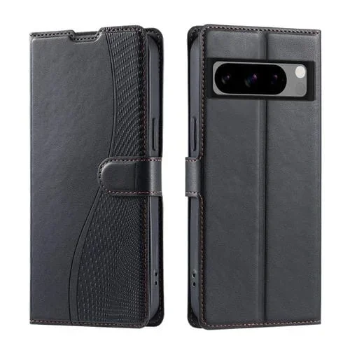 Funda de Cuero Ultrafina con Puntos para Google Pixel 8 Pro Voltage (Negra)